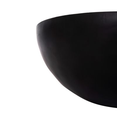 DECOR ROUND COFFEE TABLE BOWL HM8717.21 BLACK WITH ACACIA WOOD TOP Φ90X37.5Hcm.