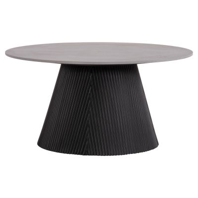 COFFEE TABLE DUNCAN HM18022.01 CERAMIC TOP-MDF BASE-BLACK Φ80x41Hcm.