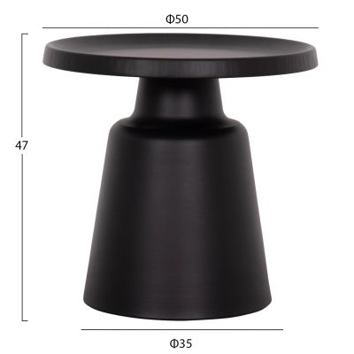 COFFEE TABLES RINKON HM18262 ALL METAL IN WHITE & BLACK Φ50cm & Φ69cm