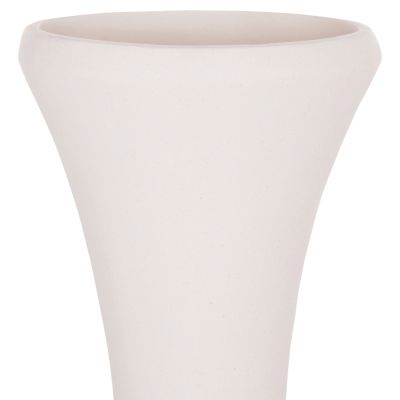 DECORATIVE FLOOR VASE NEBULA HM4660.02S FIBER CEMENT IN WHITE--TEAK WOOD Φ45x115Hcm.