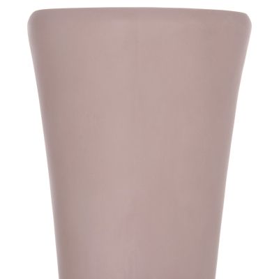 DECORATIVE FLOOR VASE NEBULA HM4660.05M FIBER CEMENT IN TAUPE--TEAK WOOD Φ45x148Hcm.