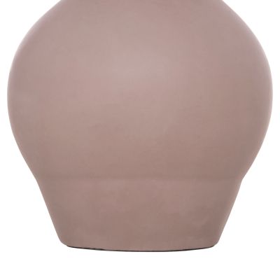 DECORATIVE FLOOR VASE NEBULA HM4660.05M FIBER CEMENT IN TAUPE--TEAK WOOD Φ45x148Hcm.