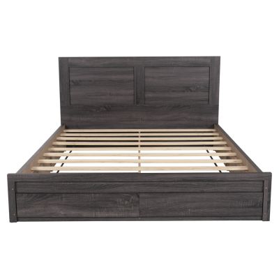 BED CAPRI HM312.07 WITH 2 DRAWERS MELAMINE IN ANTHRACITE COLOR FOR MATTRESS 150x200cm.