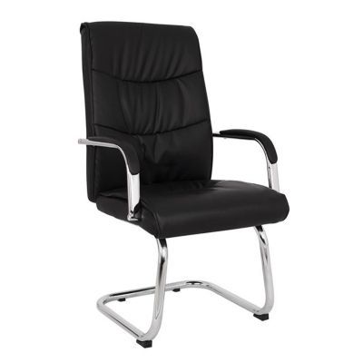 Conference chair JACOB HM1045.11 Black PU with chromed base 57x66,5x102 cm