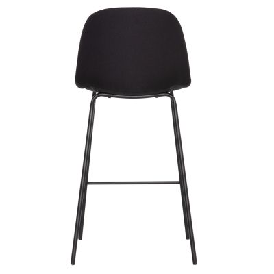BAR STOOL VINCENT HM9298.24 MEDIUM HEIGHT-BLACK FABRIC-METAL LEGS 43x50x92.5Hcm.