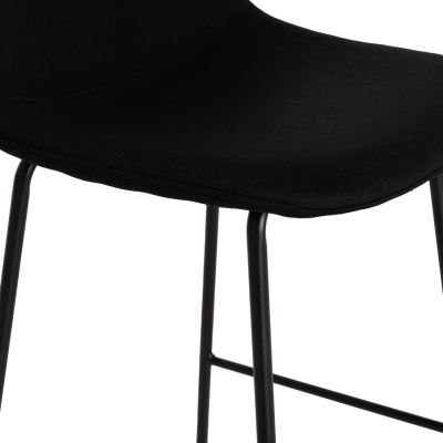 BAR STOOL VINCENT HM9298.24 MEDIUM HEIGHT-BLACK FABRIC-METAL LEGS 43x50x92.5Hcm.