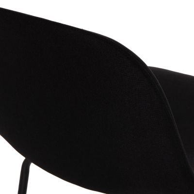 BAR STOOL VINCENT HM9298.24 MEDIUM HEIGHT-BLACK FABRIC-METAL LEGS 43x50x92.5Hcm.