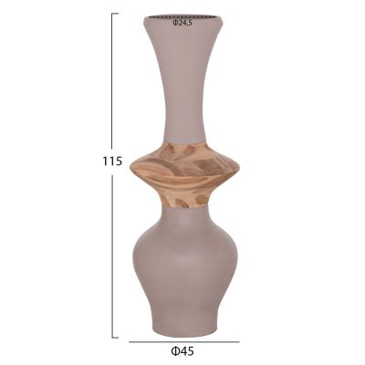 SET 3PCS DECORATIVE FLOOR VASES NEBULA HM21139.01 FIBER CEMENT--ΤΕΑΚ WOOD