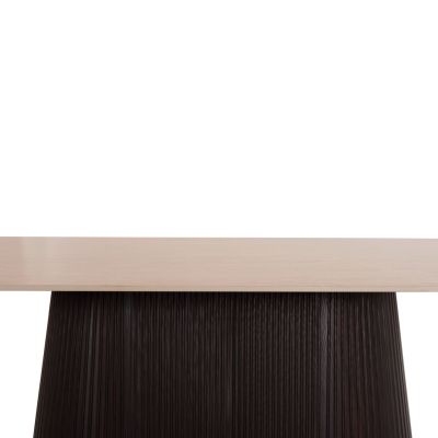 DINING TABLE OVAL CATER HM18320 CERAMIC TOP IN TRAVERTINE STONE LOOK--MDF BASE 180x90x74Hcm.