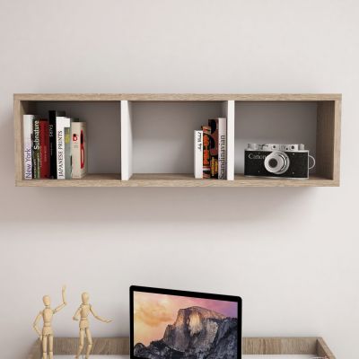 WALL SHELF MELAMINE SONOMA & WHITE 90x22x25,6Hcm.HM9228.12