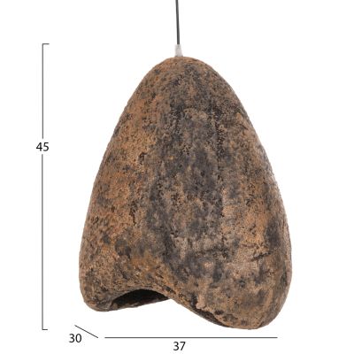 CEILING PENDANT LAMP STONE-LOOK STONER (S) HM4417.03 GREY/BROWN-- 37x30x45Hcm.