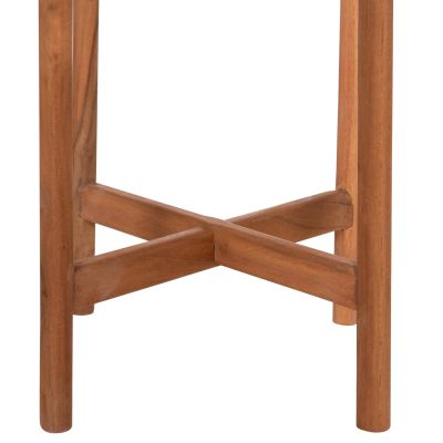 INDOOR POT RENTIL HM4684.02S FIBER CEMENT IN WHITE COLOR--TEAK BASE Φ27x56Hcm