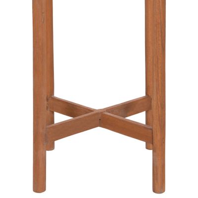 INDOOR POT RENTIL HM4684.03L FIBER CEMENT IN GREY COLOR--TEAK BASE Φ27x66Hcm