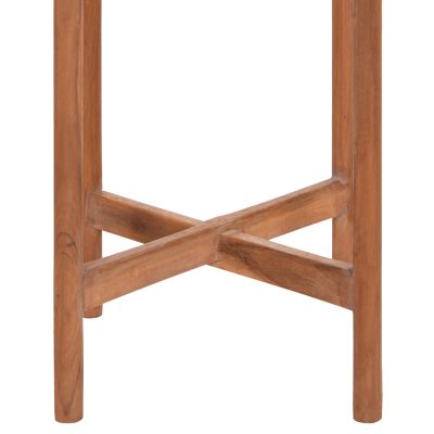 INDOOR POT RENTIL HM4684.02L FIBER CEMENT IN WHITE COLOR--TEAK BASE Φ27x66Hcm