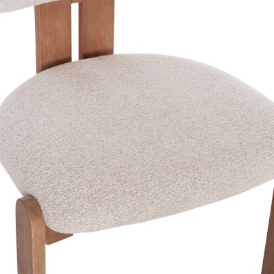 DINING CHAIR KARVO HM18252.01 FABRIC IN BEIGE--BEECH WOOD 57x50x79Hcm.