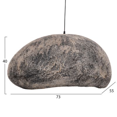 CEILING PENDANT LAMP STONE-LOOK STONER (L) HM4419.04 GREY--73x55x40Hcm.
