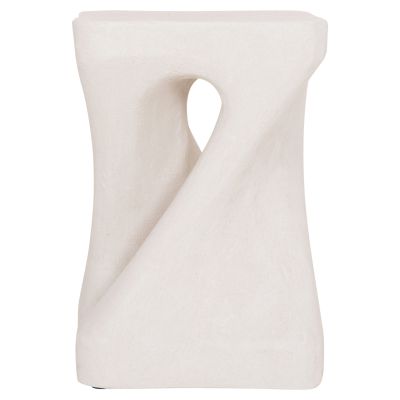 SQUARE STOOL SANTORINI HM18337 POLYRESIN--OFF WHITE 30x30x45Hcm.