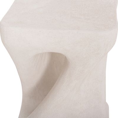 SQUARE STOOL SANTORINI HM18337 POLYRESIN--OFF WHITE 30x30x45Hcm.