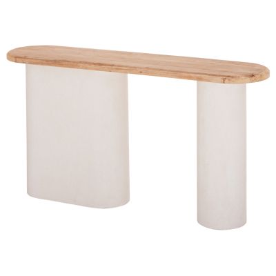 CONSOLE SANTORINI HM18338 FIR WOOD TABLETOP-MDF BASE IN OFF-WHITE 150x35x82Hcm.