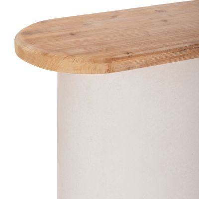 CONSOLE SANTORINI HM18338 FIR WOOD TABLETOP-MDF BASE IN OFF-WHITE 150x35x82Hcm.