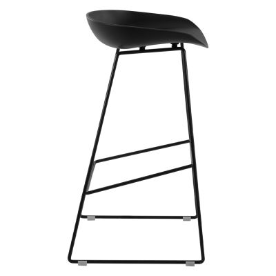 Stool Metallic HM8450.02 with seat PP Black 47x47x83cm