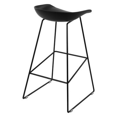 Stool Metallic HM8450.02 with seat PP Black 47x47x83cm