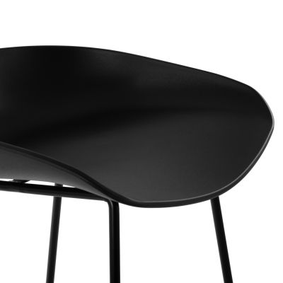 Stool Metallic HM8450.02 with seat PP Black 47x47x83cm