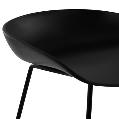 Stool Metallic HM8450.02 with seat PP Black 47x47x83cm