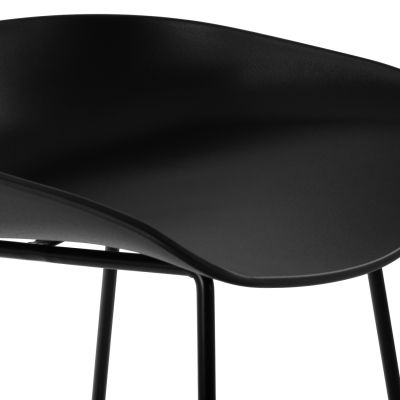Stool Metallic HM8450.02 with seat PP Black 47x47x83cm