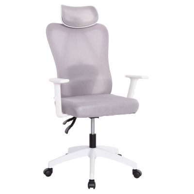 ОФИС СТОЛ MEXER HM1195.02 СИВА МРЕЖА-БЯЛА МЕТАЛНА ОСНОВА И НАЙЛОНОВА РАМКА 60x49x130Hcm.