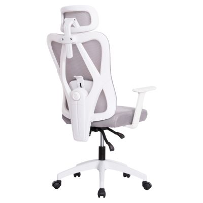 ОФИС СТОЛ MEXER HM1195.02 СИВА МРЕЖА-БЯЛА МЕТАЛНА ОСНОВА И НАЙЛОНОВА РАМКА 60x49x130Hcm.