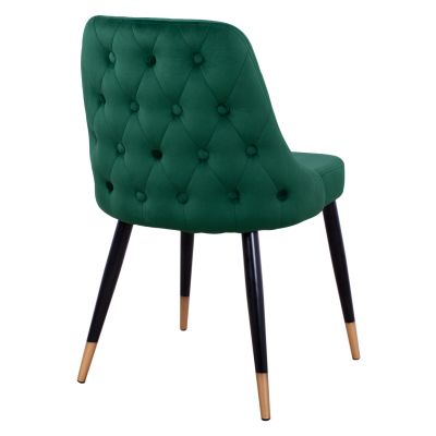 Стол Serentiy HM8527.03 от кадифе Cyppress Green цвят с метална конструкция 51x58x83см