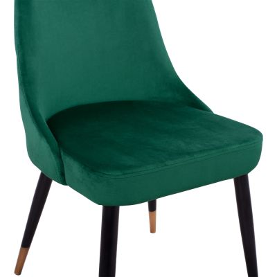 Стол Serentiy HM8527.03 от кадифе Cyppress Green цвят с метална конструкция 51x58x83см