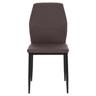 DINING CHAIR DIAZ HM18346.03 BROWN FABRIC-METAL LEGS IN BLACK 43x52x87Hcm.