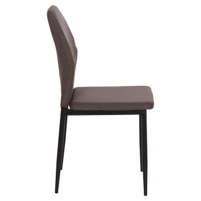 DINING CHAIR DIAZ HM18346.03 BROWN FABRIC-METAL LEGS IN BLACK 43x52x87Hcm.