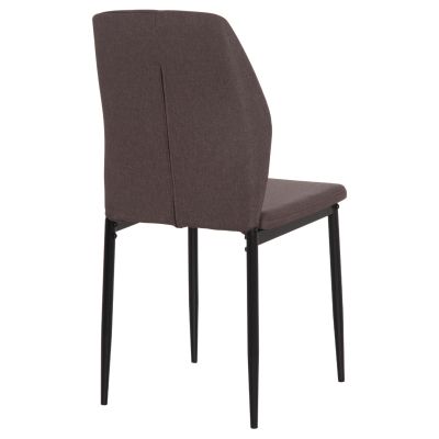 DINING CHAIR DIAZ HM18346.03 BROWN FABRIC-METAL LEGS IN BLACK 43x52x87Hcm.