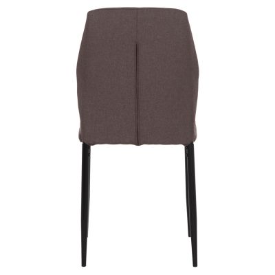 DINING CHAIR DIAZ HM18346.03 BROWN FABRIC-METAL LEGS IN BLACK 43x52x87Hcm.