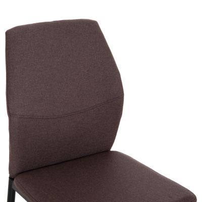 DINING CHAIR DIAZ HM18346.03 BROWN FABRIC-METAL LEGS IN BLACK 43x52x87Hcm.