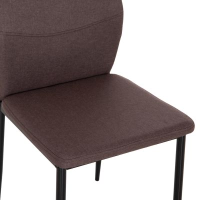 DINING CHAIR DIAZ HM18346.03 BROWN FABRIC-METAL LEGS IN BLACK 43x52x87Hcm.