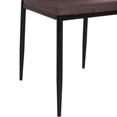 DINING CHAIR DIAZ HM18346.03 BROWN FABRIC-METAL LEGS IN BLACK 43x52x87Hcm.