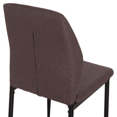 DINING CHAIR DIAZ HM18346.03 BROWN FABRIC-METAL LEGS IN BLACK 43x52x87Hcm.