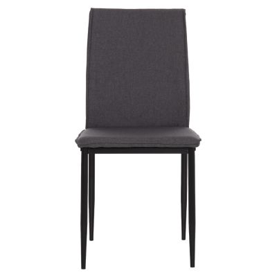 DINING CHAIR PERKY HM18347.01 GREY FABRIC-METAL LEGS IN BLACK 44x60x87H cm.