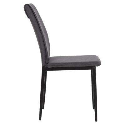 DINING CHAIR PERKY HM18347.01 GREY FABRIC-METAL LEGS IN BLACK 44x60x87H cm.