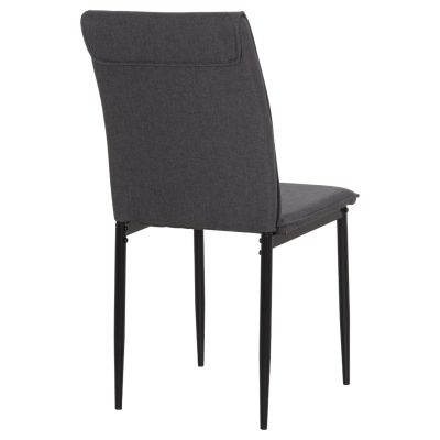 DINING CHAIR PERKY HM18347.01 GREY FABRIC-METAL LEGS IN BLACK 44x60x87H cm.
