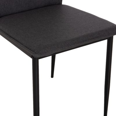 DINING CHAIR PERKY HM18347.01 GREY FABRIC-METAL LEGS IN BLACK 44x60x87H cm.