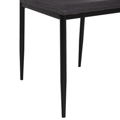 DINING CHAIR PERKY HM18347.01 GREY FABRIC-METAL LEGS IN BLACK 44x60x87H cm.