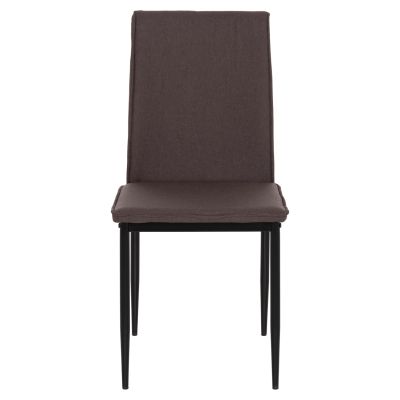 DINING CHAIR PERKY HM18347.03 BROWN FABRIC-METAL LEGS IN BLACK 44x60x87Hcm.