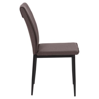 DINING CHAIR PERKY HM18347.03 BROWN FABRIC-METAL LEGS IN BLACK 44x60x87Hcm.