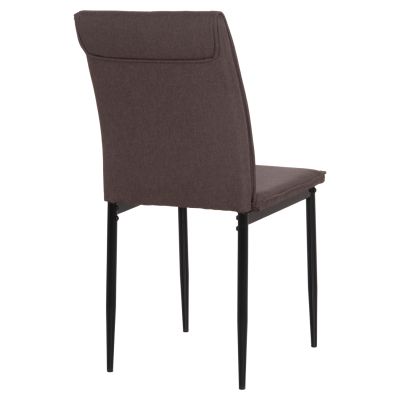 DINING CHAIR PERKY HM18347.03 BROWN FABRIC-METAL LEGS IN BLACK 44x60x87Hcm.