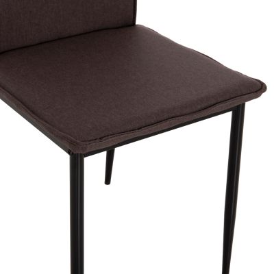 DINING CHAIR PERKY HM18347.03 BROWN FABRIC-METAL LEGS IN BLACK 44x60x87Hcm.